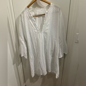 Natalie Martin embroidered tunic in white cotton